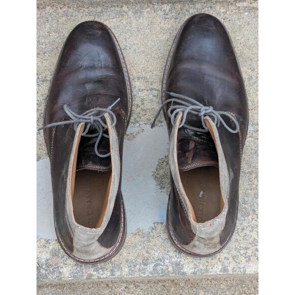 Cole Haan Mens Size 10.5 (M) Chukka Boots Brown Leather Suede Welt Ankle Lace-Up - Picture 7 of 9